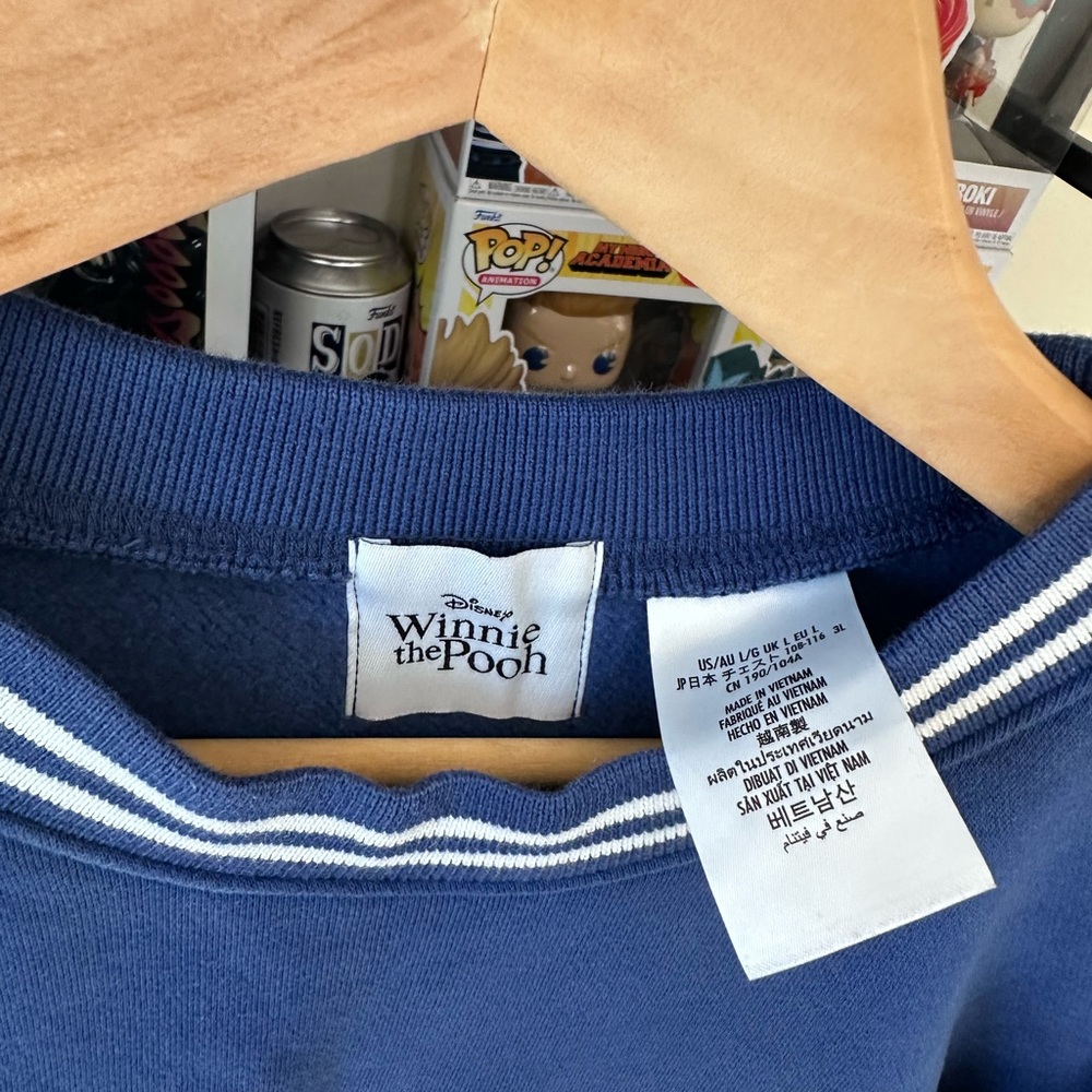 Disney Winnie The Pooh Tigger Embroidered Sweatshirt Blue Heavyweight Size L - Picture 2 of 6